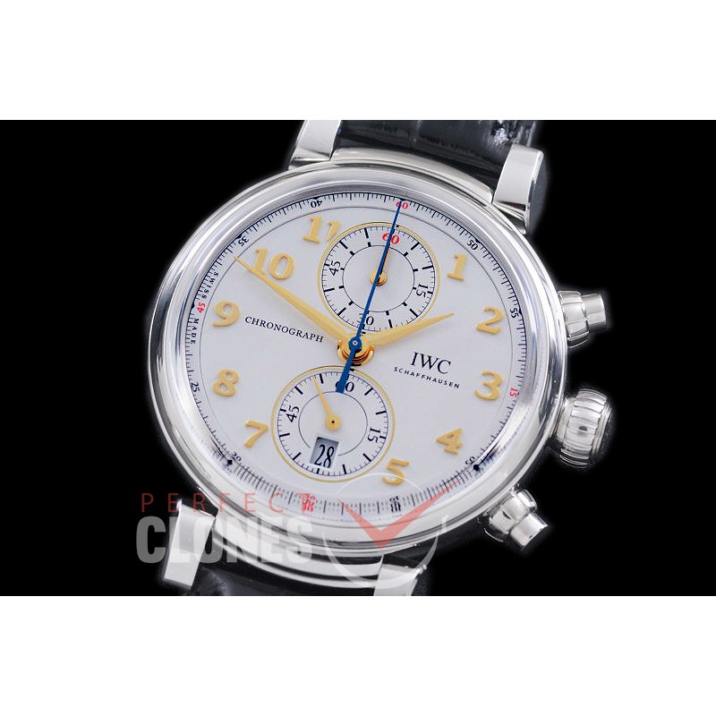 IWDV-042 YLF Da Vinci Chronograph iW393402 Sport for Good Foundation SS/LE White/Gold A-7750