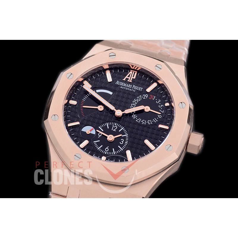 AP26120-107 Royal Oak Dual Time RG/RG Black Asian Clone Calibre 2329