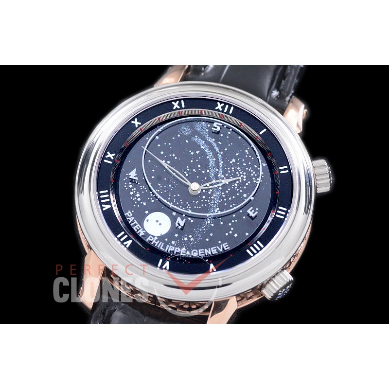 0 PPSM00056 5102 Sky Moon Celestial Automatic SS/RG/LE Black Asian Custoomized