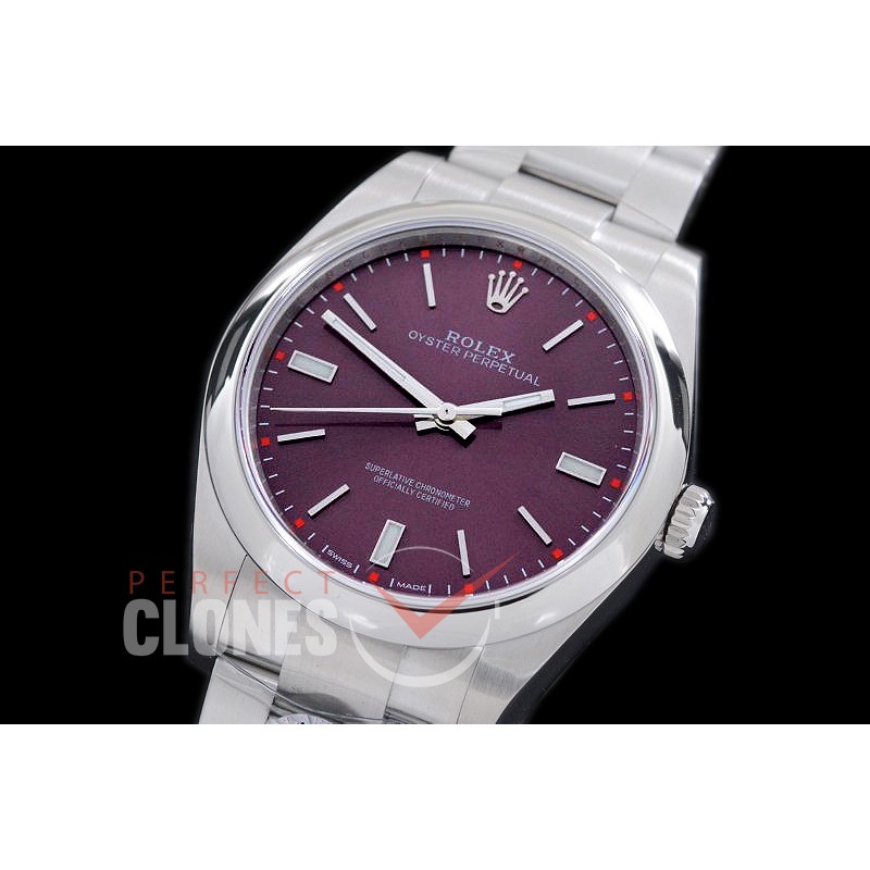RLOY00103S JF/ARF 904L Steel Osyter Perpetual 114300 SS/SS Red Wine SH 3132