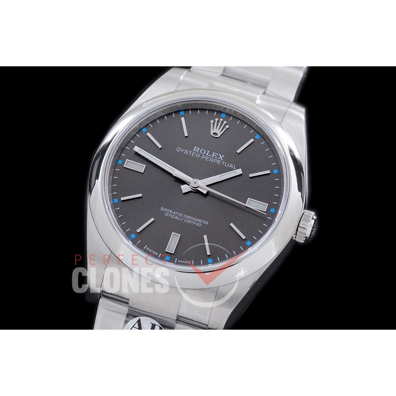 RLOY00101S JF/ARF 904L Steel Osyter Perpetual 114300 SS/SS Dark Rhodium SH 3132