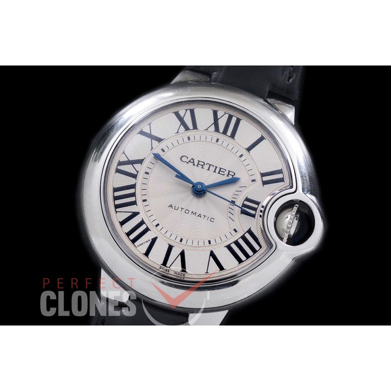 0 0 CARBA-33-201L V6F Ballon de Cartier Midsize 33 SS/LE White Miyota NL05 Mod to Cali 076