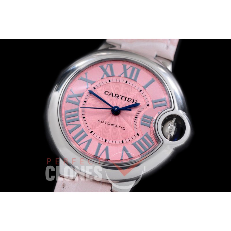 0 0 CARBA-33-202L V6F Ballon de Cartier Midsize 33 SS/LE Pink Miyota NL05 Mod to Cali 076