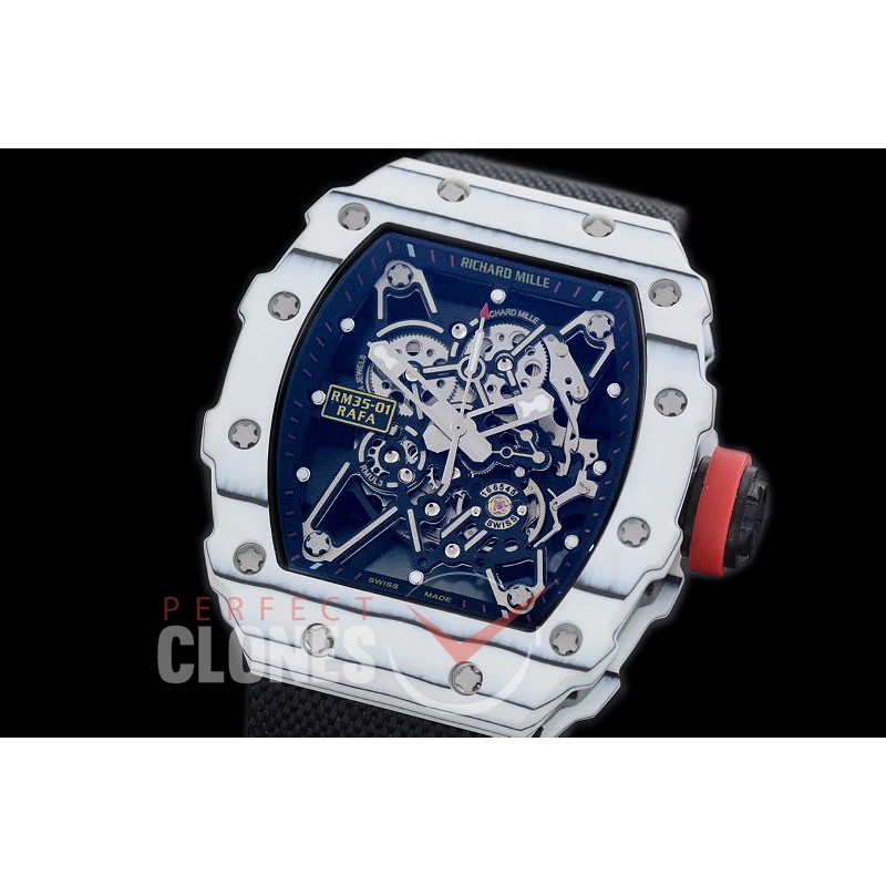 RM035-02-021 Rafal Nadal Tourbilon White NTPT/RU Skeleton Customized Movt
