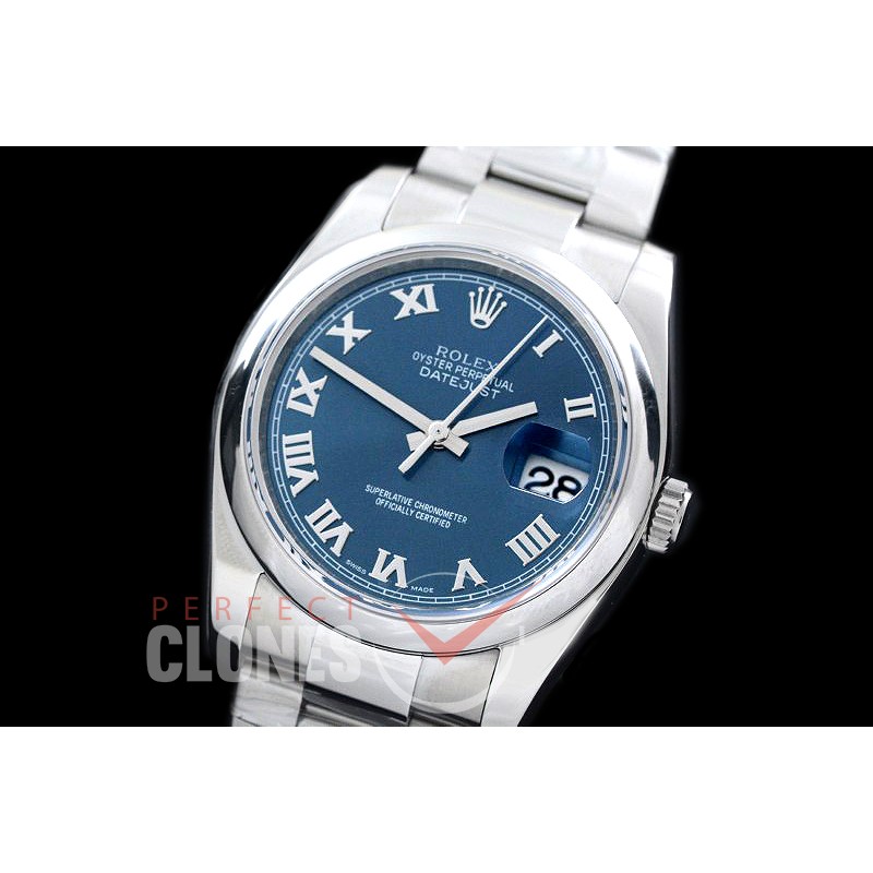 R36DJS-815 ARF/JF 116200 SS/SS Smooth/Oyster Blue Roman SH 3135 904L Steel 