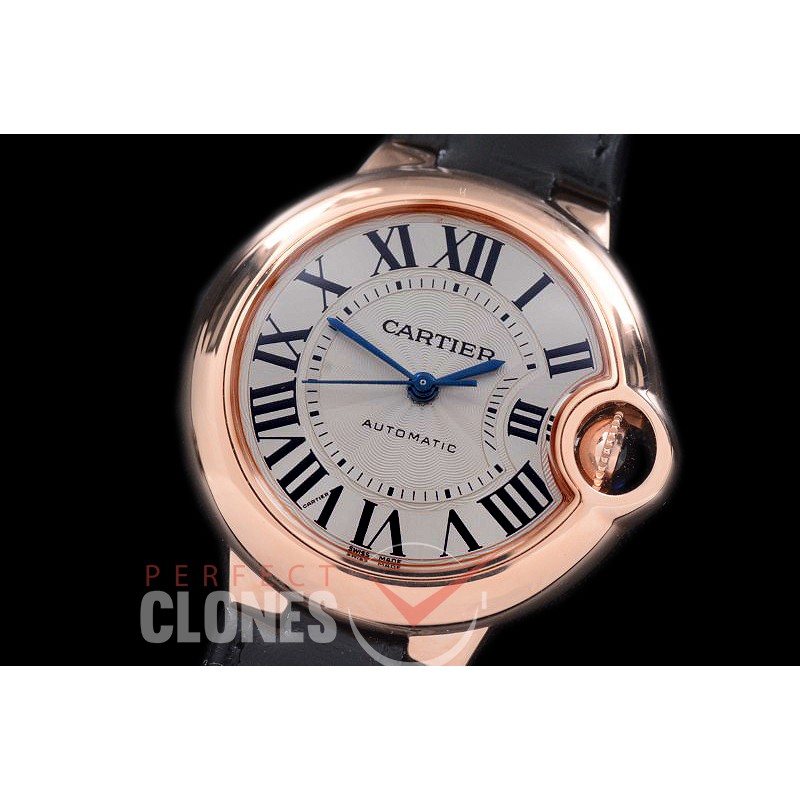 0 0 CARBA-33-231L V6F Ballon de Cartier Midsize 33 RG/LE White Miyota NL05 Mod to Cali 076