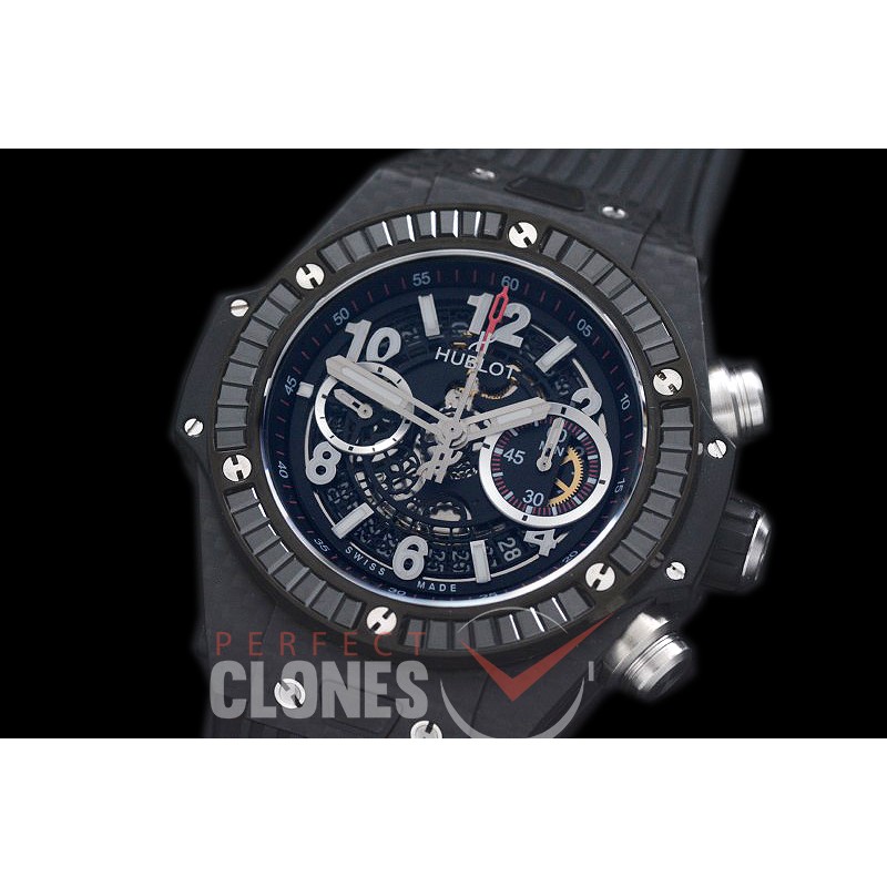 HB45-019E2 Big Bang Unico CF/Ruby/RU Black Skeleton Asian 7750 28800