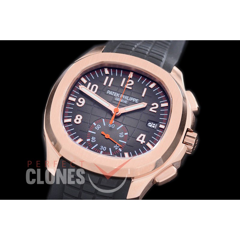PPAQC-5968-106 Aquanaut Chronograph 5968A RG/RU Black A-7750 