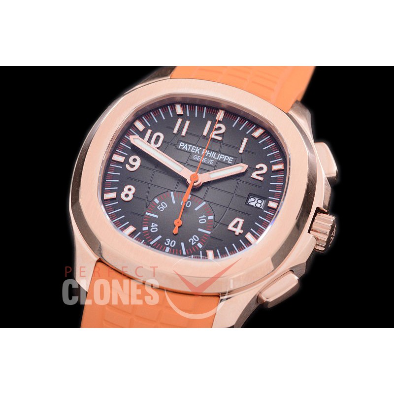 PPAQC-5968-107 Aquanaut Chronograph 5968A RG/RU Black-Orange A-7750 