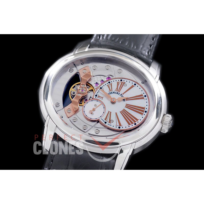AP15350-106 Millinery 4102 SS/LE White/Rose Gold Roman Asian Customized 4101 Movt 