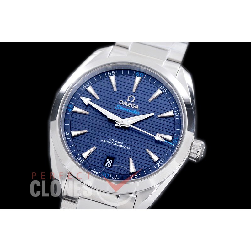 OMAT41-022S XF/VSF Aqua Terra Date Automtaic SS/SS Blue VS Cal 8900 Superclone 