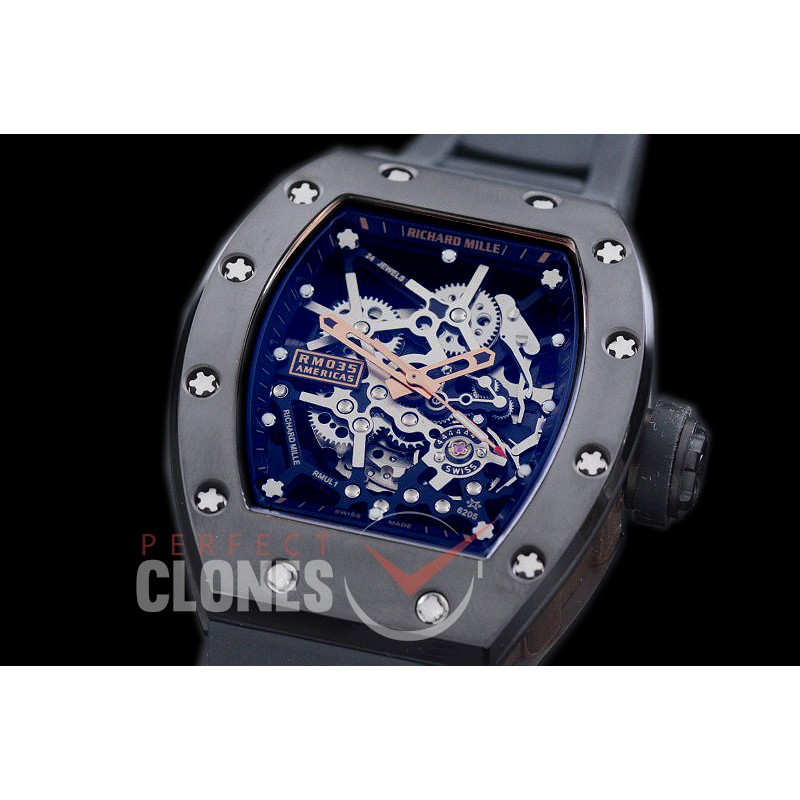 RM035-02-038 Rafal Nadal America Tourbilon Black DLC/RG/RU Skeleton Customized Movt