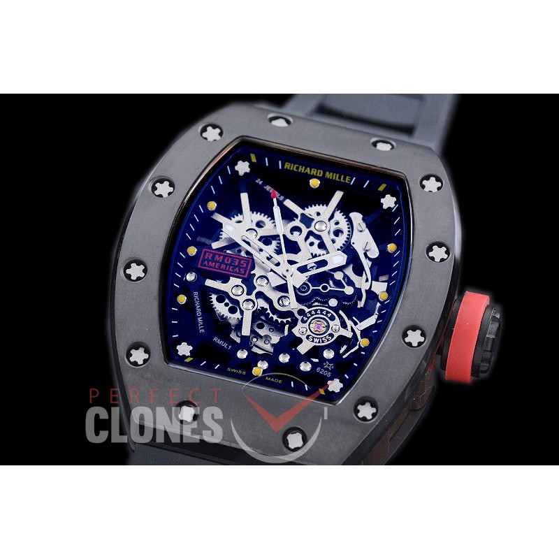 RM035-02-037 Rafal Nadal America Tourbilon Black DLC/RU Skeleton Customized Movt
