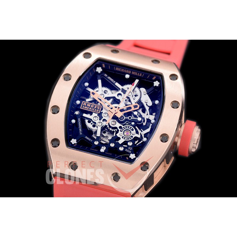RM035-02-039 Rafal Nadal America Tourbilon Black RG/RU Skeleton Customized Movt