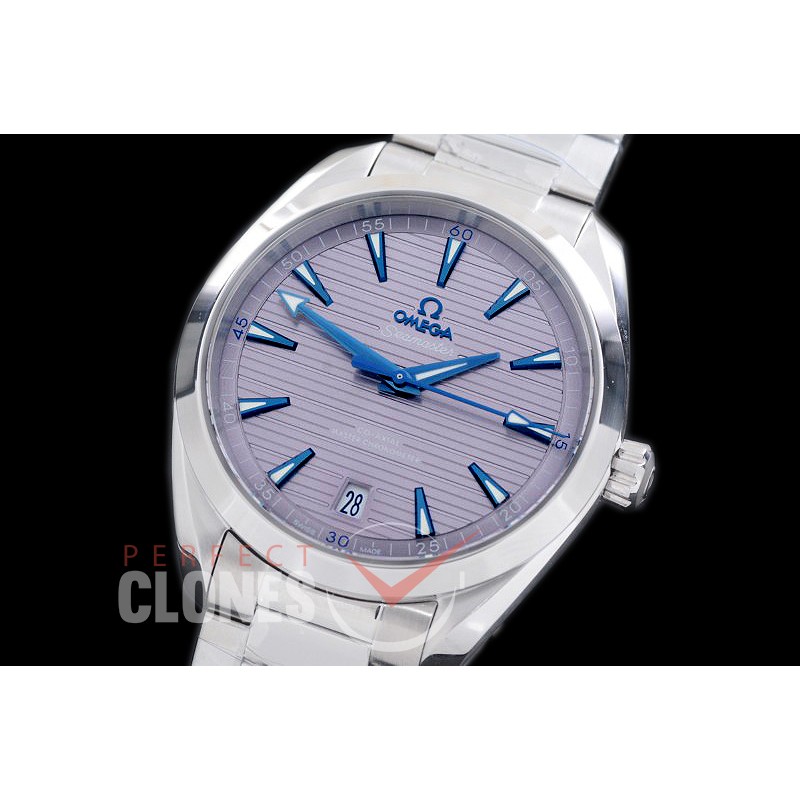OMAT41-026S XF/VSF Aqua Terra Date Automtaic SS/SS Grey-Blue VS Cal 8900 Superclone 