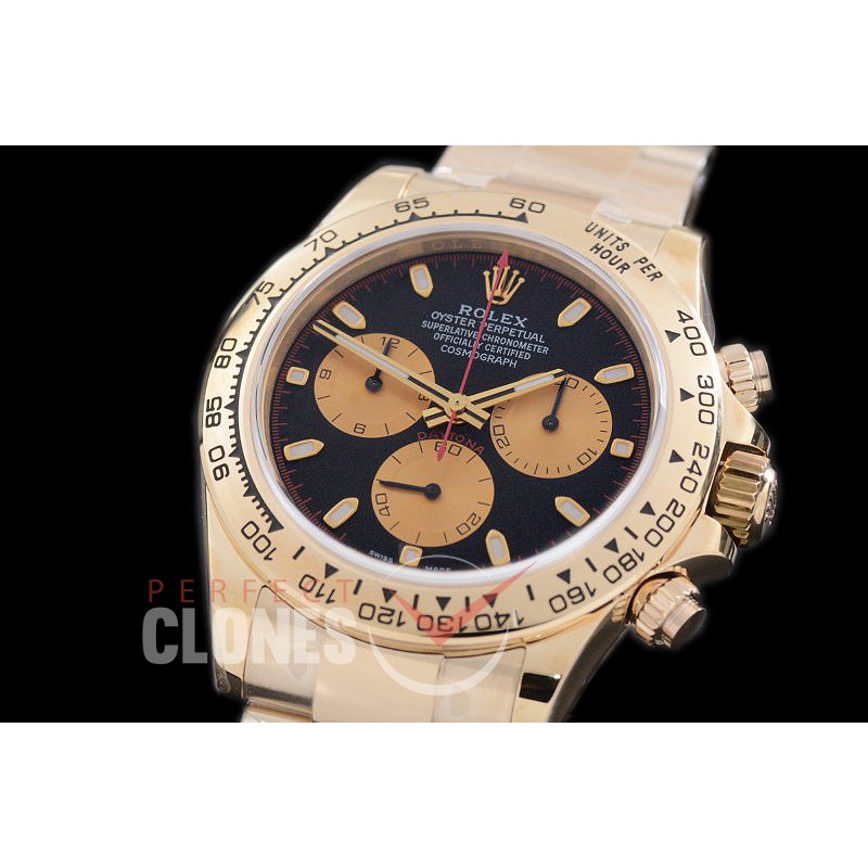 0 0 RLDF00906 ARF/JF Daytona 116508 YG/YG Black SH-4130 / 904L Steel 