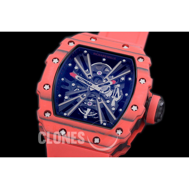 RM012-01-112 RM012 Tourbillon Red/Red NTPT/RU Black Skeleton Customized Movt
