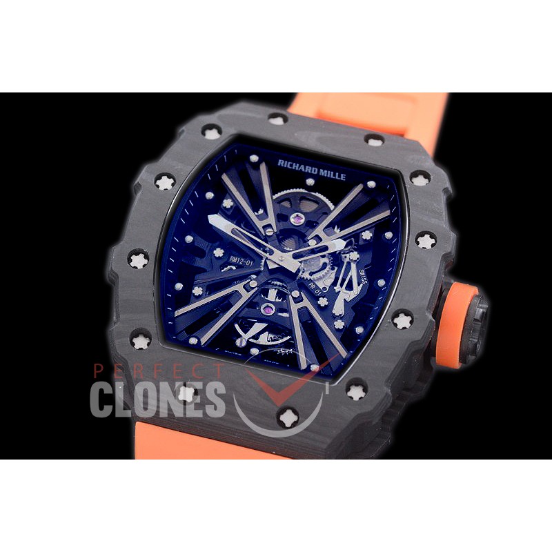 RM012-01-104 RM012 Tourbillon Black/Orange NTPT/RU Black Skeleton Customized Movt