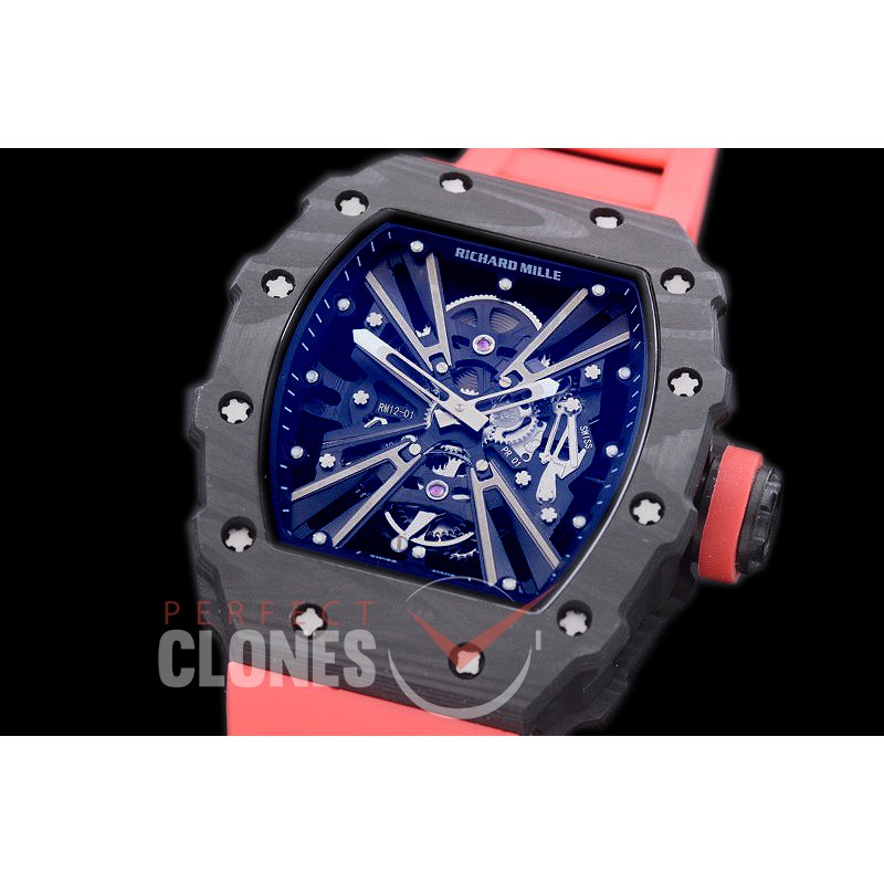 RM012-01-102 RM012 Tourbillon Black/Red NTPT/RU Black Skeleton Customized Movt