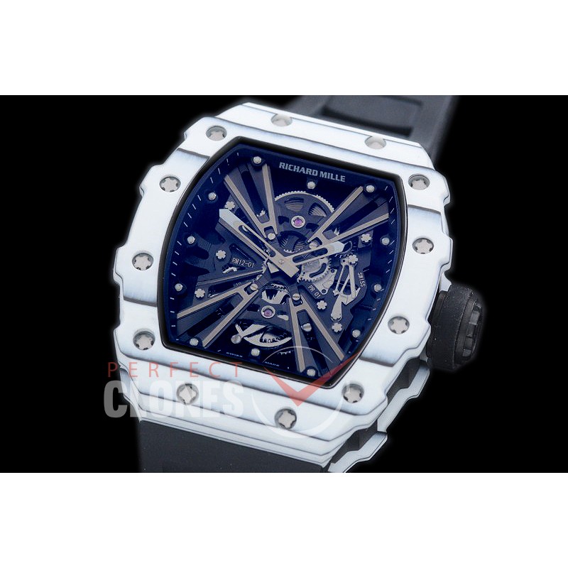RM012-01-121 RM012 Tourbillon White/Black NTPT/RU Black Skeleton Customized Movt