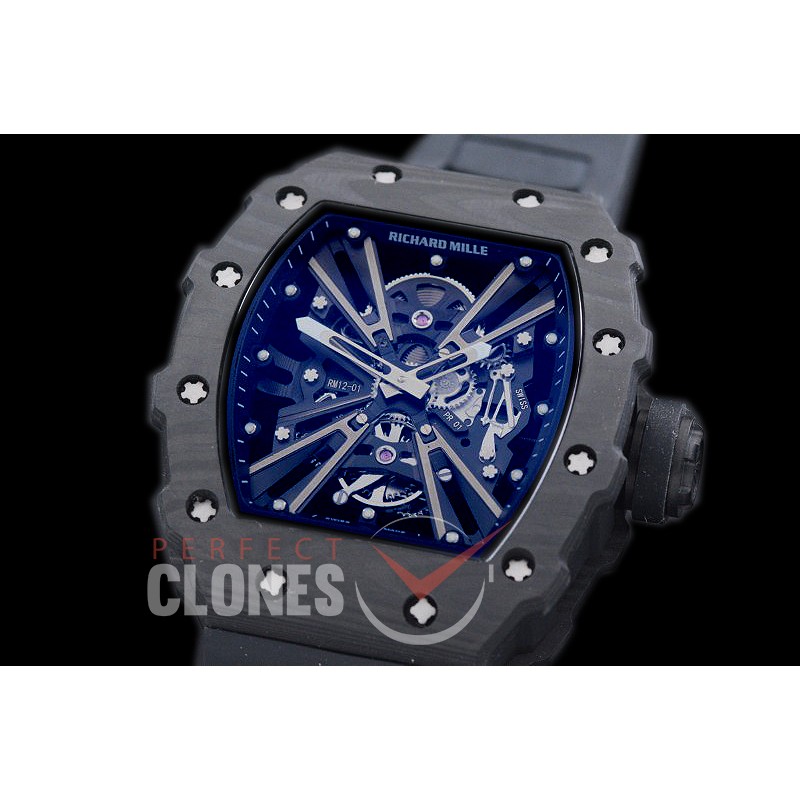 RM012-01-101 RM012 Tourbillon Black/Black NTPT/RU Black Skeleton Customized Movt