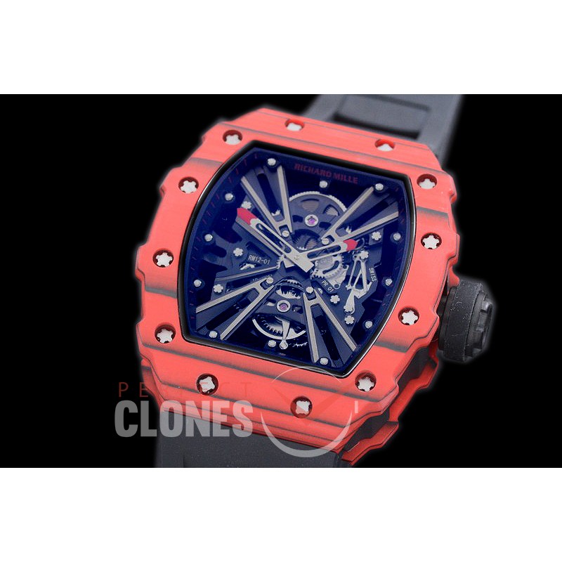 RM012-01-111 RM012 Tourbillon Red/Black NTPT/RU Black Skeleton Customized Movt