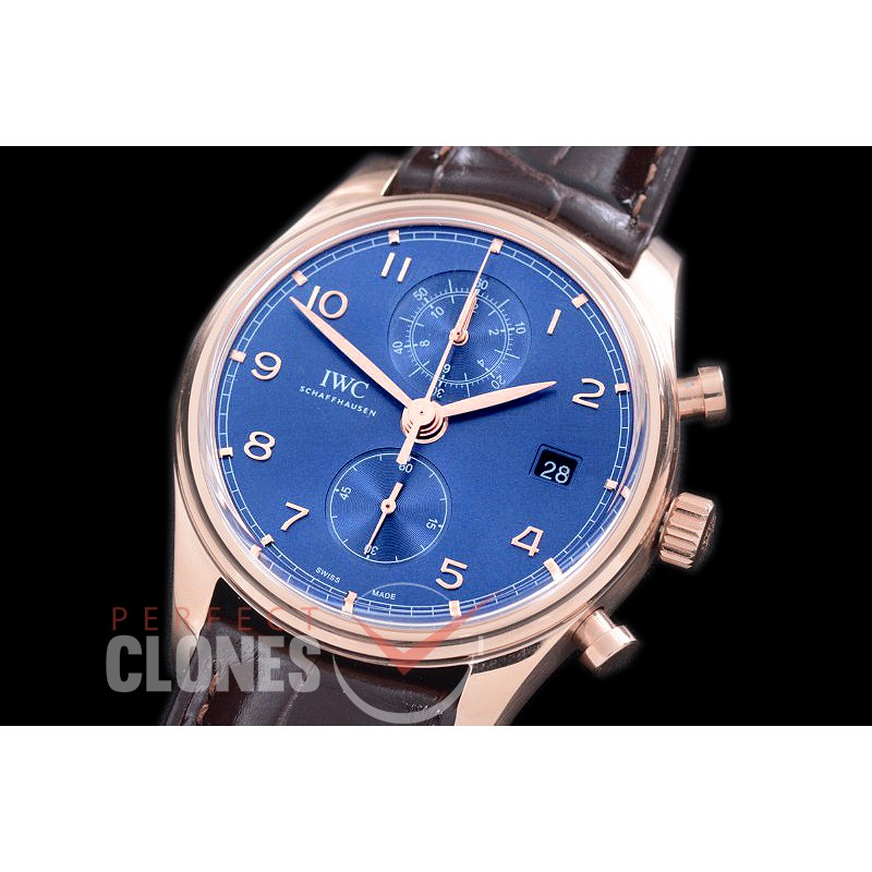 IWPGC10013 IW390301 Portugieser Chromo Classic RG/LE Blue A-7750 Modified 