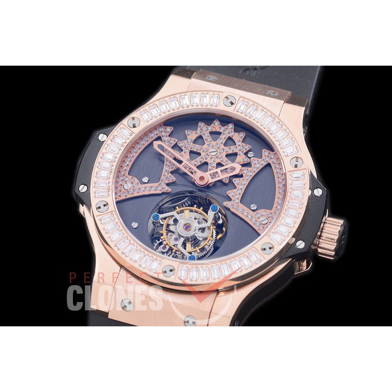 HBT01021D Big Bang Tourbillon RG/Diam/RU Black Flying Tourbillon 
