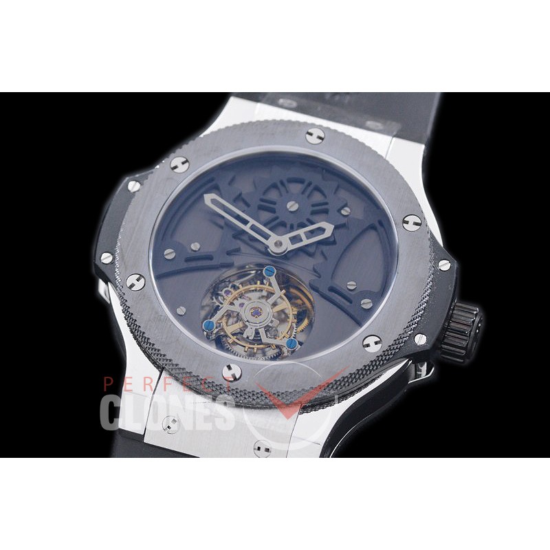 HBT01011 Big Bang Tourbillon SS/RU Black Flying Tourbillon 