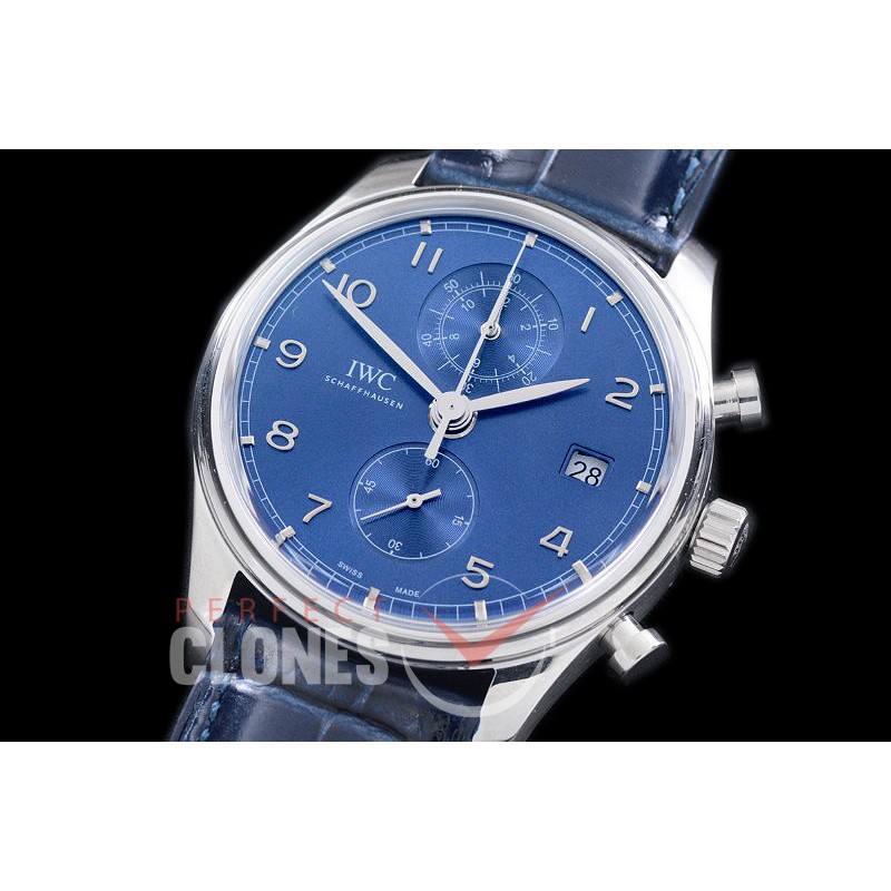 IWPGC10005 IW390303 Portugieser Chromo Classic SS/LE Blue A-7750 Modified 
