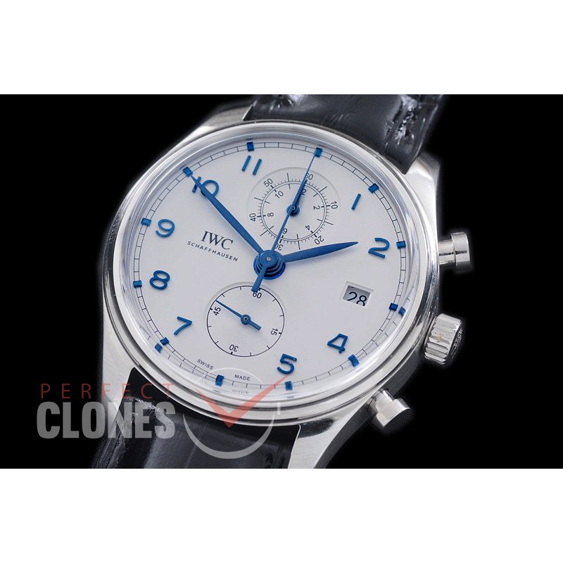 IWPGC10002 IW390303 Portugieser Chromo Classic SS/LE White-Blue A-7750 Modified 