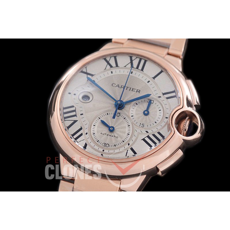 CARBA-C-126S Ballon de Cartier Chrono RG/RG White A-7750