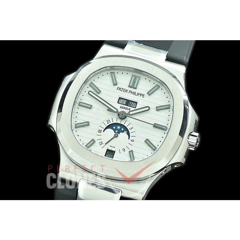 PP-5726-101R GRF V3 Nautilus 5726 Annual Calender SS/RU White Miyota 9100 Mod to Calibre 324