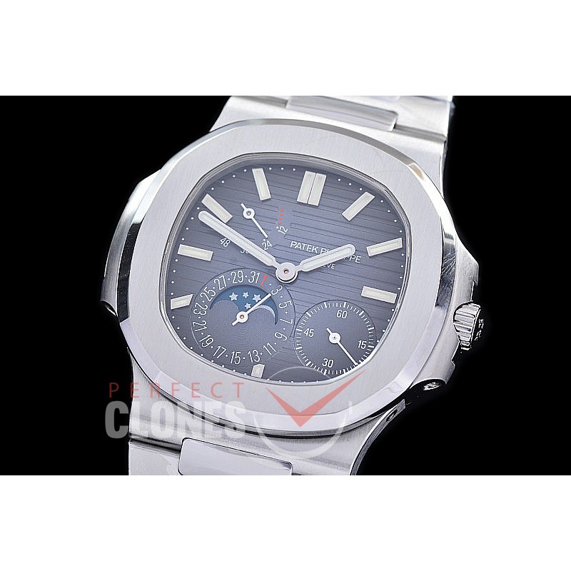 PP-5712-003S PPF V2 Nautilus 5712/1A Date/Moon Phase Power Reserve SS/SS Blue Asian Clone Calibre 320 PS IRM C LU 