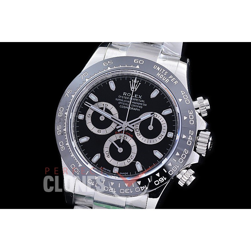 0 0 0 RLDS-4130-911 APS-F 904L Steel Daytona 116500 SS/CER/SS Black Sticks 4130 Superclone - 72 Hours Power Reserve Movement 