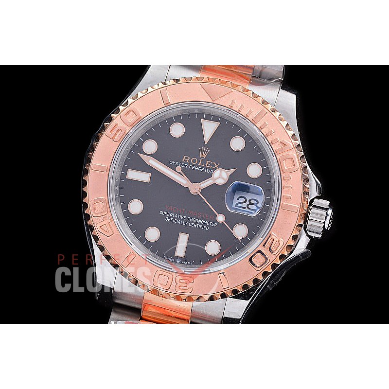 RYMENTR00602W KF 904L Steel/18K Wrapped Gold Yachtmaster 126621 SS/RG Dark Rhodium Grey SH 3135