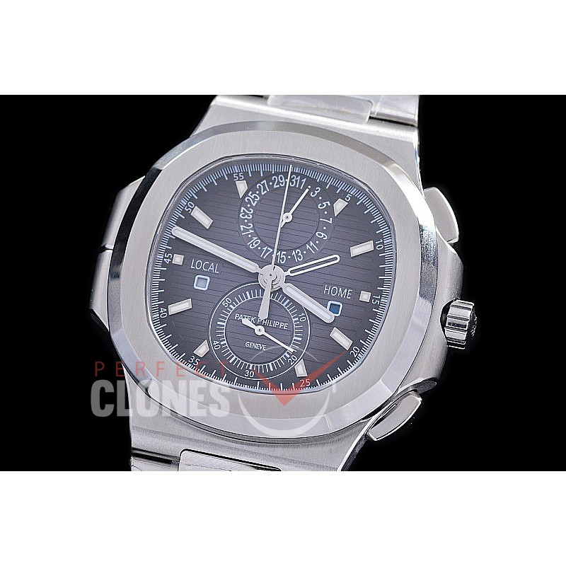 PP-5990-102S PPF Nautilus 5990 Travel Time Chronograph SS/SS Grey Asian Clone Calibre CH28-520 C