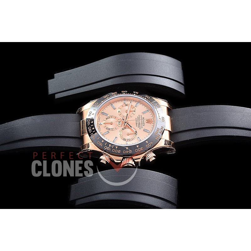 0 RLDF00509R JHF Daytona 116515LN RG/CER/RU Rose Gold Baguette Diamond A-7750