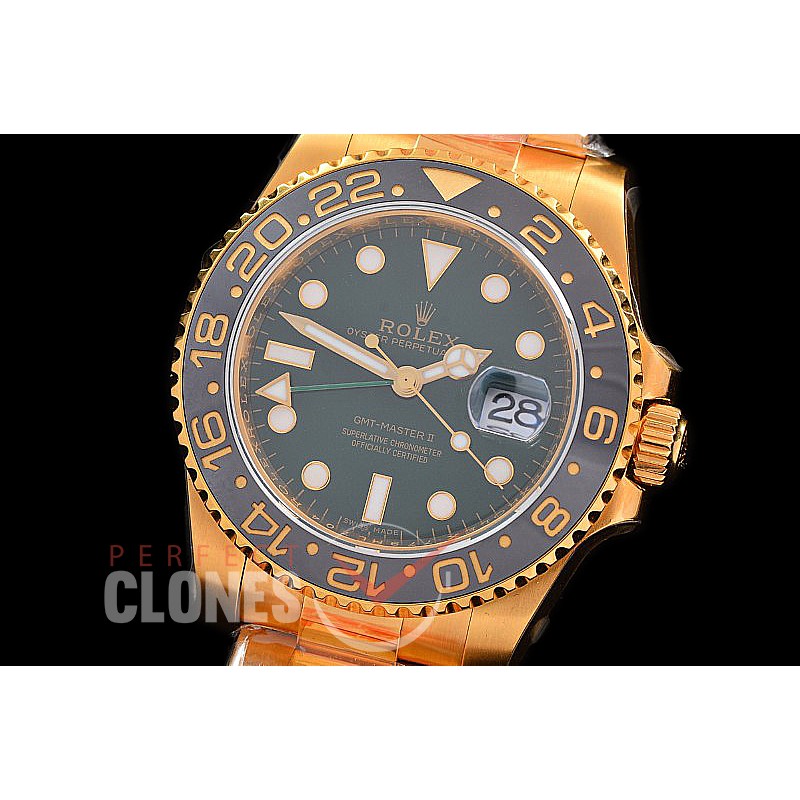 0 0 0 0 0 RLGF00602W KF 18K Thick Wrapped 50th Anniversary GMT 116718LN YG/YG Green SH 3186 CHS 