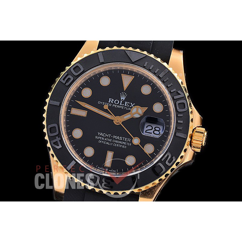 RYM-42-022 Clean-F 904 Steel 2022 Yachtmaster 42 226658 Men Oysterflex CER/YG/RU Black VR 3235