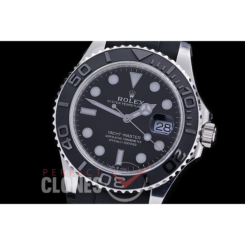 RYM-42-021 Clean-F 904 Steel 2019 Yachtmaster 42 226659 Men Oysterflex CER/SS/RU Black VR 3235