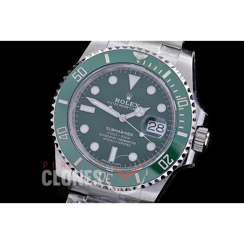 0 0 0 0 0 0 RLSS00252 Clean-F 904L Steel Submariner 116610LV SS/SS Green VR 3135