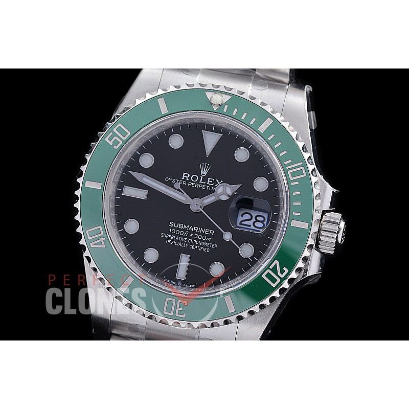 0 0 0 0 0 RLS-41-0022 Clean-F 904L Steel 2020 41mm Submariner 126610LV SS/SS Black VR 3235 