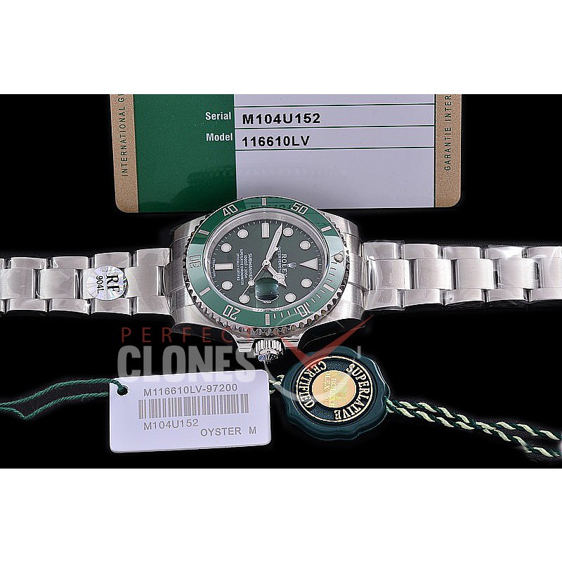 RLSS00602 RF 904L Steel 40mm Submariner 116610LV SS/SS Green SA 3135
