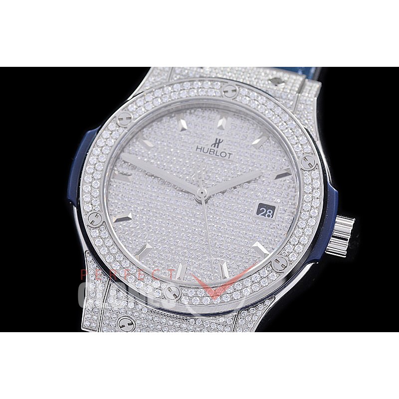 0 0 0 HBFS-38-0022D2 ANF/OXF Classic Fusion Ladies 38mm SS/DIAM/LE Diam Asian Clone 2892 - Real Diamonds 