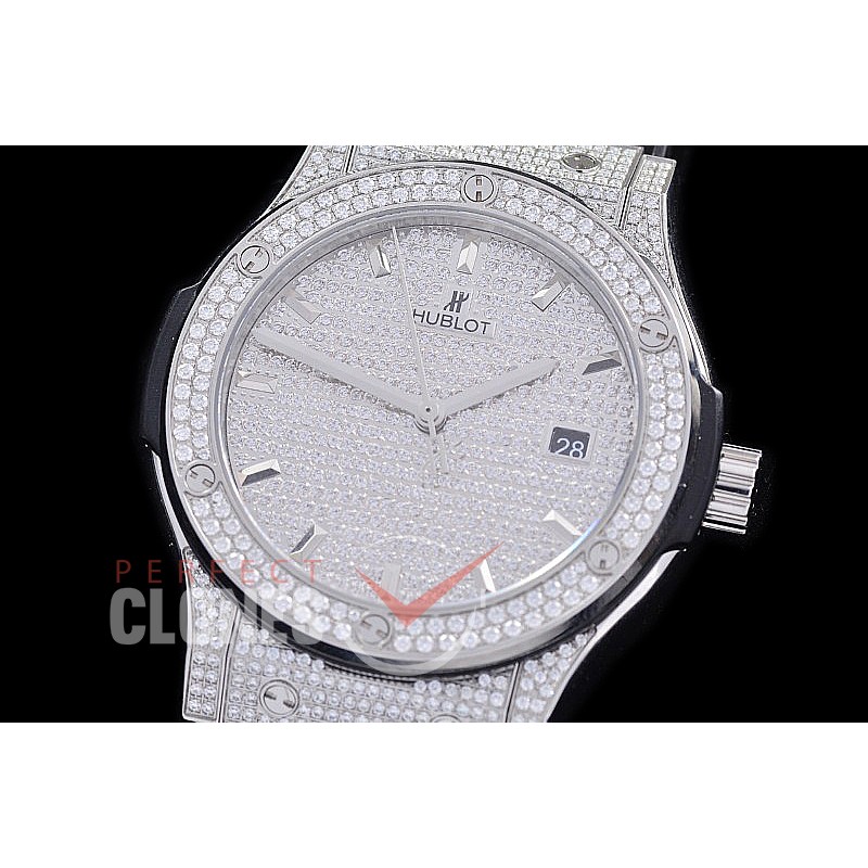 0 0 0 HBFS-38-0021D2 ANF/OXF Classic Fusion Ladies 38mm SS/DIAM/LE Diam Asian Clone 2892 - Real Diamonds 