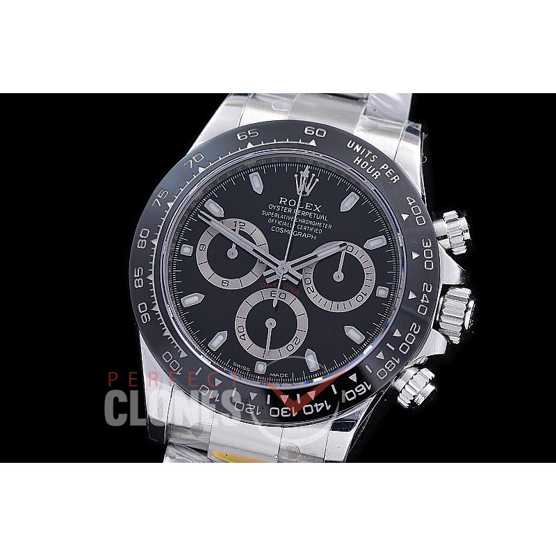 0 0 0 RLDS-4130-961 ZF 904L Steel Daytona 126500 SS/CER/SS Black Sticks 4130 Superclone - 72 Hours Power Reserve Movement 