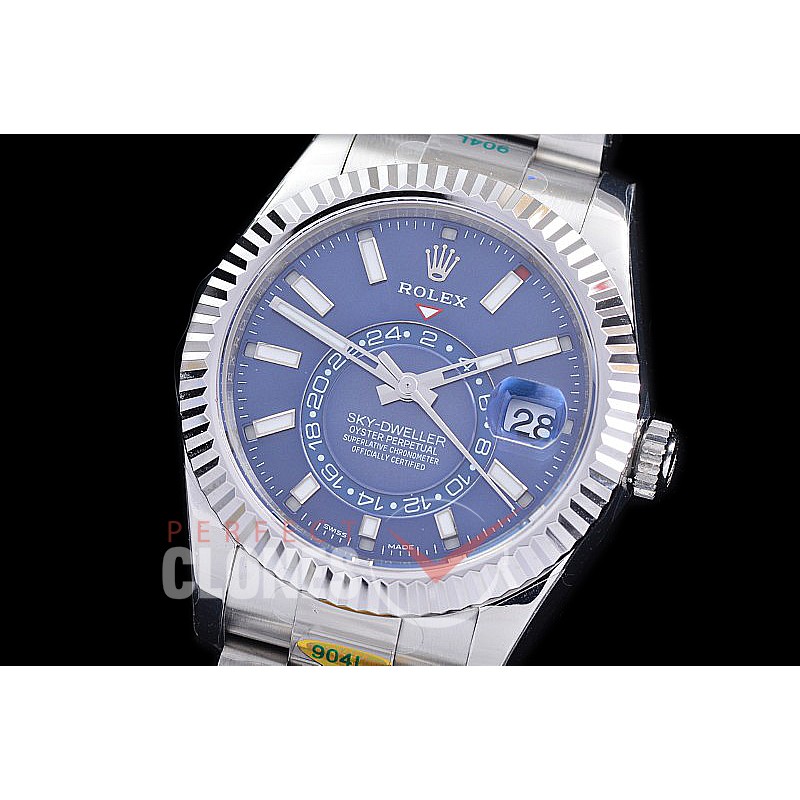 0 0 0 0 RSKDS00013 ZF 904L Steel 326934 SkyDweller SS/SS Blue Sticks ZF 9002 - 72 Hours Reserve Movement 