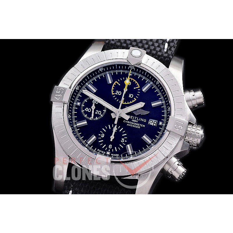 BLSA-43-102 ANF/OXF Avenger Chronograph 43 SS/LE Black Sticks A-7750