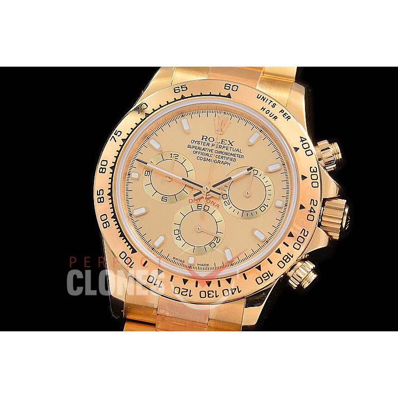0 0 0 RLDF00403 OMF Daytona 116518 YG/YG Champagne Gold Sticks Asian 7750